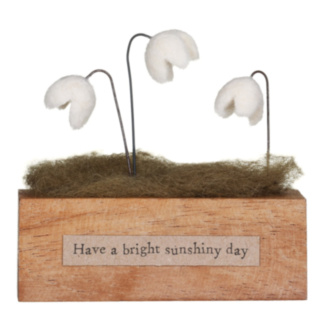 ‘Bright Sunshiny Day’ Flower Block Wooden Ornament