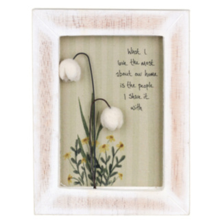 ‘What I Love The Most’ Felt Flowers Box Frame Wooden Sign