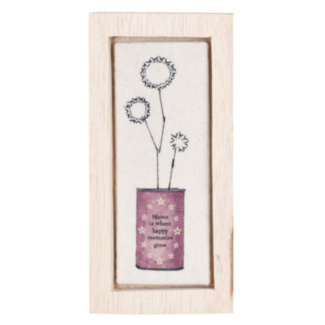 ‘Home Is Where’ Flower Picture Wooden Sign