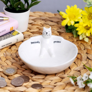 Stretching Cat Medium Animal Bowl