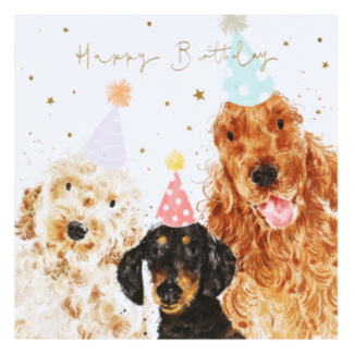 Dogs in Party Hats Birthday Card