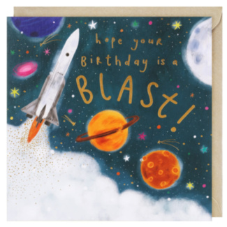 Space Rocket Birthday Card