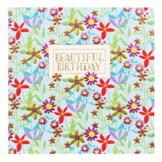 Hey Fresco ‘Flower Meadow’ Sky Blue Birthday Card