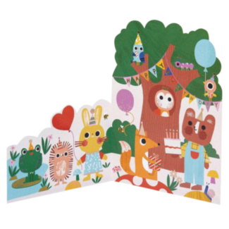 Woodland Animals Fold-Out Birthday Card