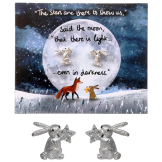 'Light in Darkness’ Bunny Silver Plated Earrings 