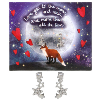 ‘Love you’ Star Silver Plated Earrings 