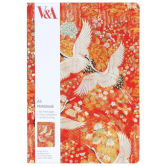V&A Oriental Kimono Cranes A5 Notebook