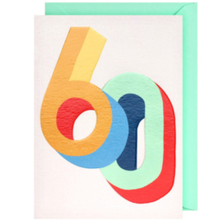 Good Vibes Block 60th Birthday Card