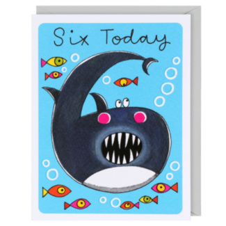 Hey! Shark 6th Birthday Card
