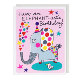 Hey! Elephant Small Birthday Card