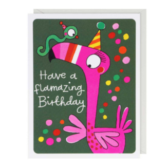 Hey! Flamingo Small Birthday Card