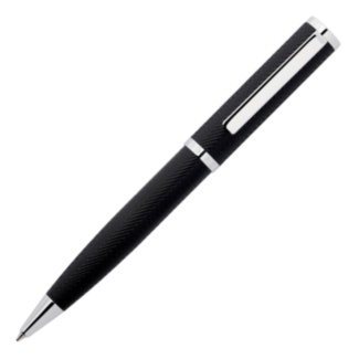 Black & Chrome Formation Herringbone Ballpoint Pen