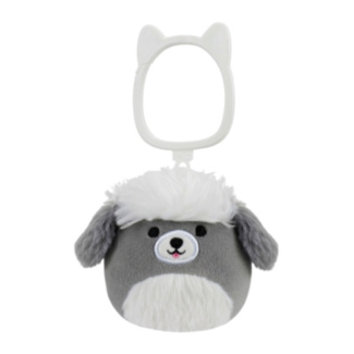 3.5” Arnold the Grey and White Sheepdog Clip-On Plush