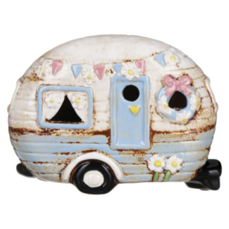 Pale Blue Caravan Tealight Holder