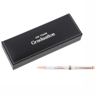 Bridgewater Pen Company On Your Graduation White & Rose Gold Pen