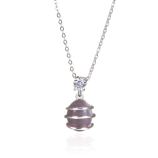 Silver Plated Amethyst Coiled Necklace