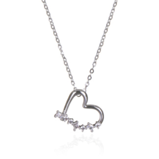 Silver Plated Te Amo Freestyle Heart Necklace