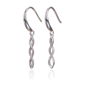 Silver Plated Triple Loop Drop Earrings