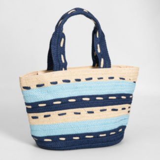 Blue Woven Stripes Tote Bag