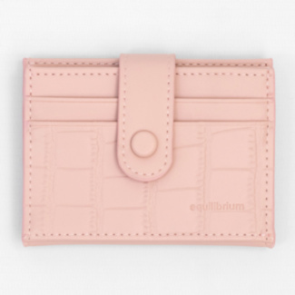 Dusky Pink Mock Croc Card Wallet