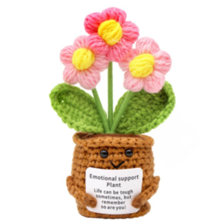Cheery Crochet Emotional Support Pink Flower