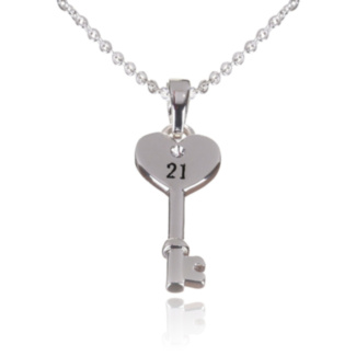 21st Key Pendant Silver Plated Necklace