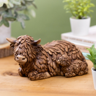 Hughie Highland Cow & Calf Ornament