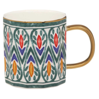 Golden Handle Green Mug