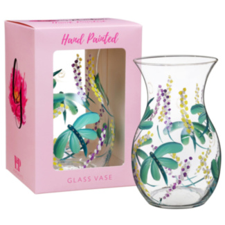 Dragonflies Hand Painted Vase