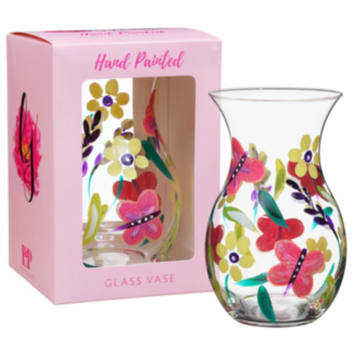 Butterflies Hand Painted Vase