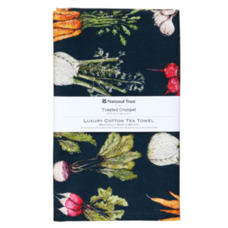 The Kitchen Garden Vegetables Noir Tea Towel 