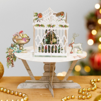 ‘Robins Table’ 3D Christmas Card
