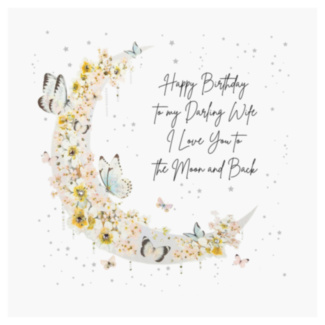 Mimosa Moon Darling Wife Luxury Birthday Card