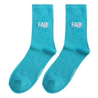 Blue ‘Fab!’ Cotton Glitter Socks