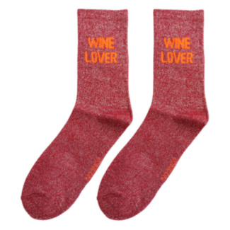 Red ‘Wine Lover’ Cotton Glitter Socks