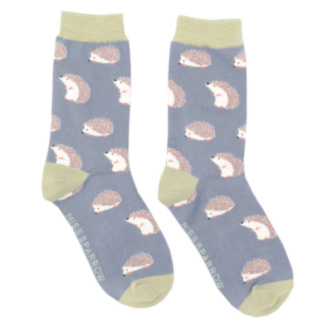 Blue Cute Hedgehog Women’s Bamboo Socks