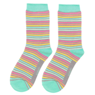 Grey Vibrant Stripes Women’s Bamboo Socks