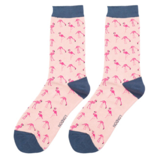 Dusky Pink Wild Flamingos Women’s Bamboo Socks