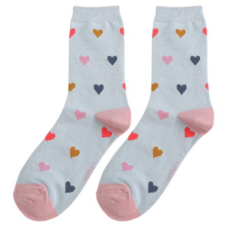 Blue Multi Hearts Women’s Bamboo Socks