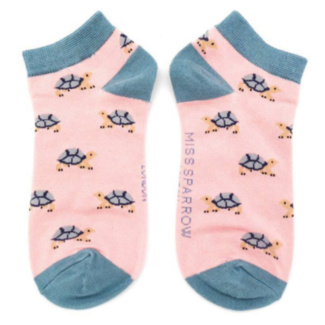 Pink Turtle Women’s Bamboo Trainer Socks