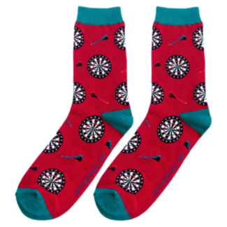 Dark Red Dart Boards Men’s Bamboo Socks