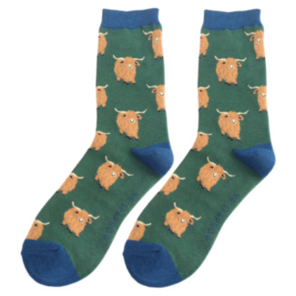 Green Highland Herd Men’s Bamboo Socks