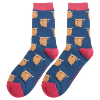 Navy Highland Herd Men’s Bamboo Socks
