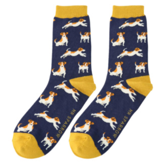 Navy Jack Russells Men’s Bamboo Socks