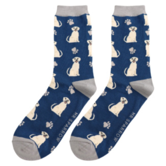 Navy Happy Labradors Men’s Bamboo Socks