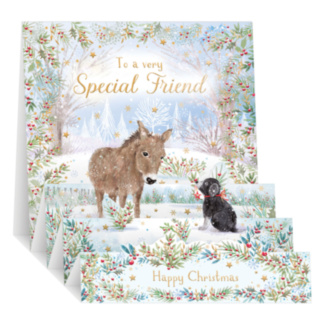 Donkey & Puppy ‘Special Friend’ 3D ZigZag Christmas Card