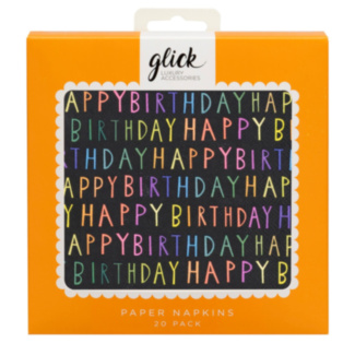 Blue Birthday Script Pack of 20 Napkins