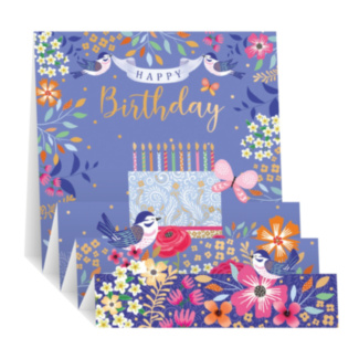 Cake and Candles 3D ZigZag Birthday Card