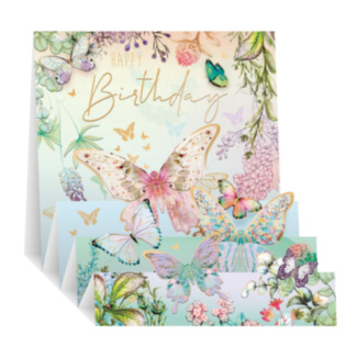 Butterflies 3D ZigZag Birthday Card