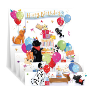 Birthday Dogs 3D ZigZag Card